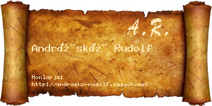 Andráskó Rudolf névjegykártya